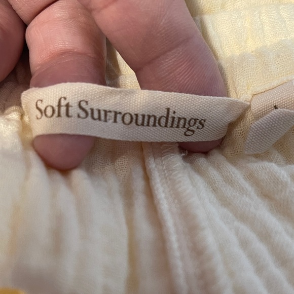 Soft Surroundings Key Biscayne Gauze Wide Leg Pants - Picture 6 of 9